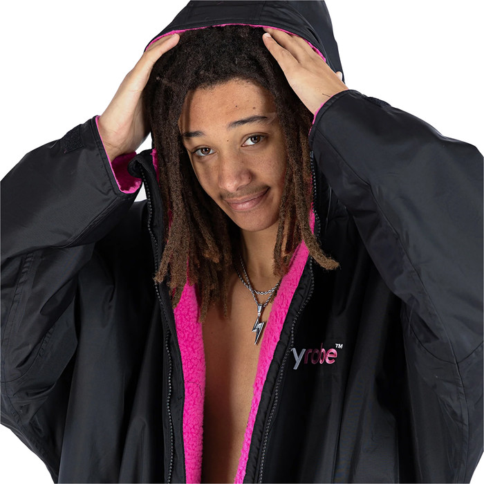 2024 Dryrobe Advance Long Sleeve Changing Robe V3 DALSV3 - Black / Pink